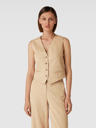 Vero Moda Weste mit Knopfleiste Modell 'RIKABUA' Beige 4