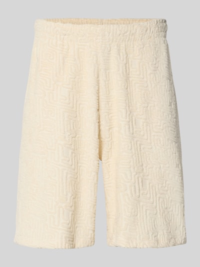 REVIEW Shorts mit Strukturmuster und elastischem Bund Ecru 2