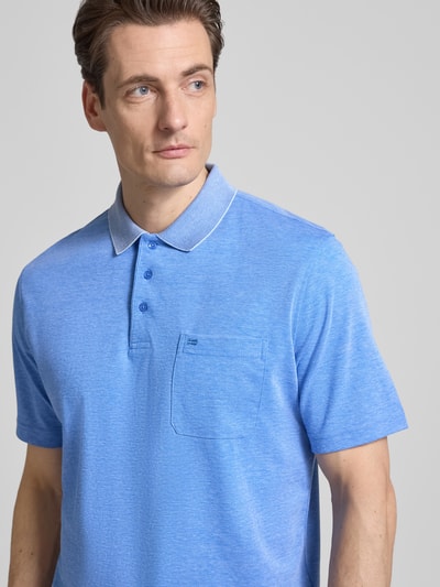 Christian Berg Men Regular Fit Poloshirt mit Brusttasche Blau 3