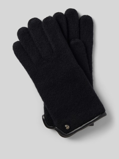 Roeckl Handschuhe aus Schurwolle mit Ziernähten Black 1