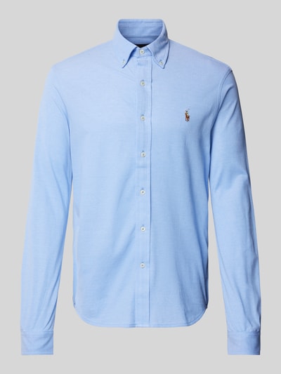 Polo Ralph Lauren Slim fit vrijetijdsoverhemd met logostitching Lichtblauw - 2