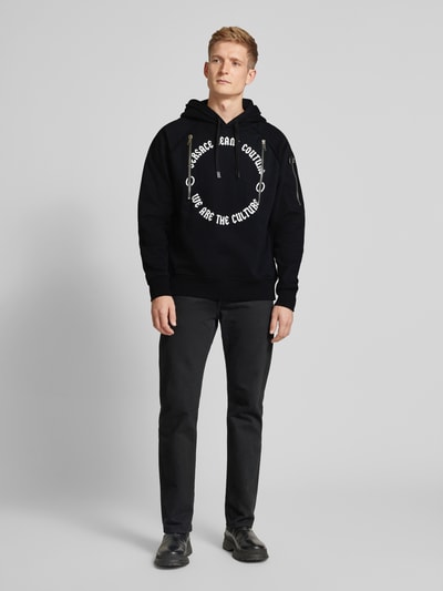 Versace Jeans Couture Hoodie mit Label- und Statement-Print Black 1