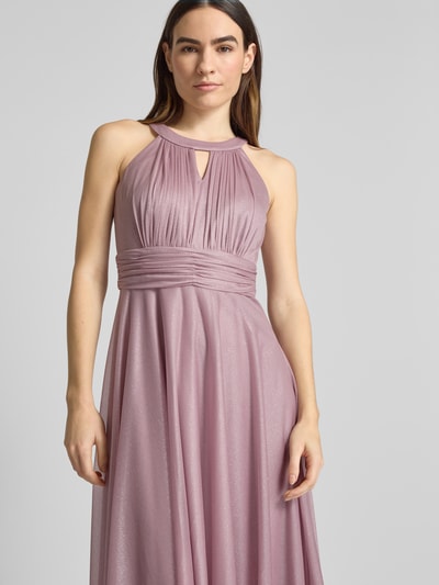 Jake*s Cocktail Abendkleid mit Raffungen Mauve Melange 3