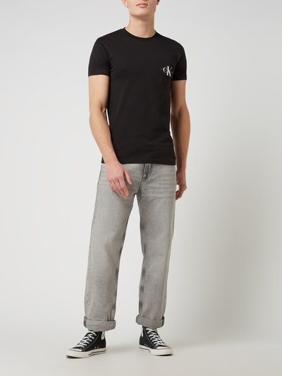 Calvin Klein Jeans T-shirt met borstzak  Zwart - 1