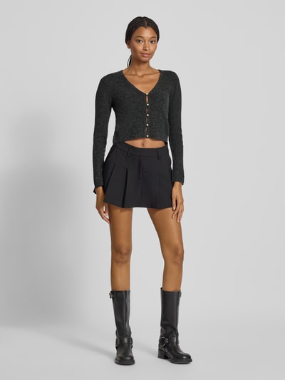 Only Kurtka o kroju slim fit z prążkowanej dzianiny model ‘RICA LIFE’ Antracytowy melanż 1