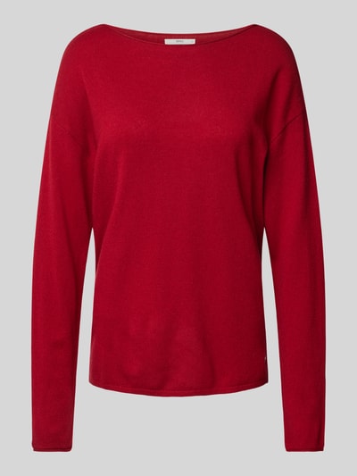 Brax Gebreide pullover met boothals, model 'LIZ' Rood - 2