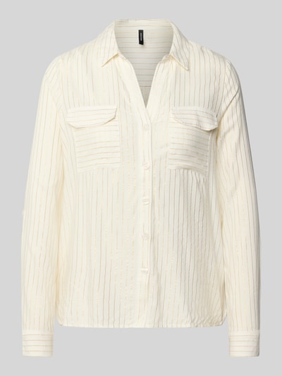 Vero Moda Regular fit overhemdblouse van pure viscose, model 'BUMPY' Wit - 2