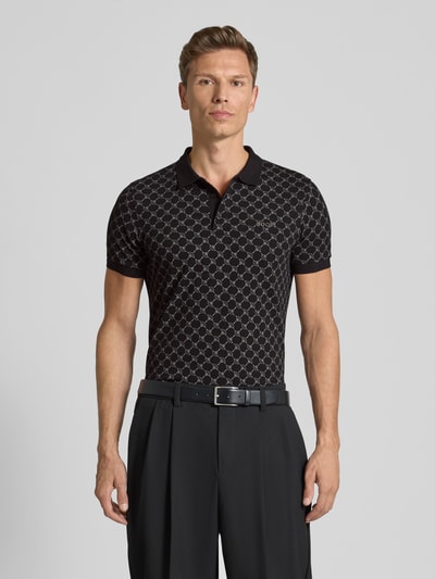 JOOP! Collection Regular fit poloshirt met labelstitching, model 'Paigam' Zwart - 4