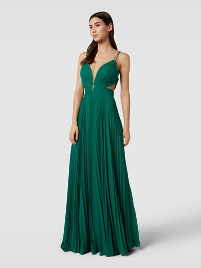 Luxuar Abendkleid mit Plisseefalten Gruen 1