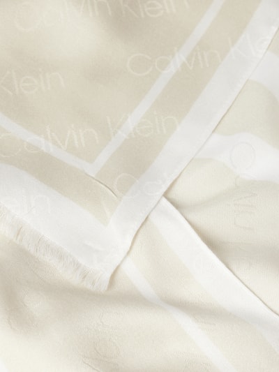 CK Calvin Klein Sjaal van een mix van modal en viscose met all-over logomotief Beige - 2