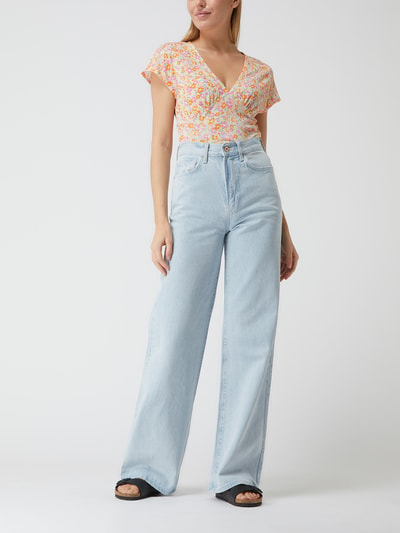 Only Cropped Shirt mit floralem Muster Modell 'Pella' Orange 1