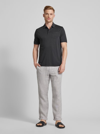 bugatti Regular fit poloshirt met borstzak Antraciet - 1