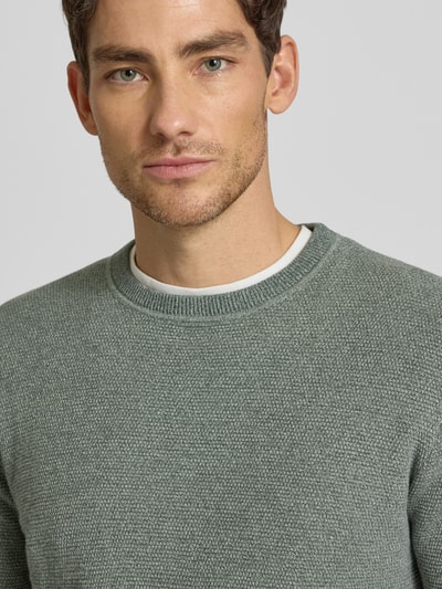 Selected Homme Regular Fit Pullover aus reiner Bio-Baumwolle Modell 'ROSS' Gruen Melange 3