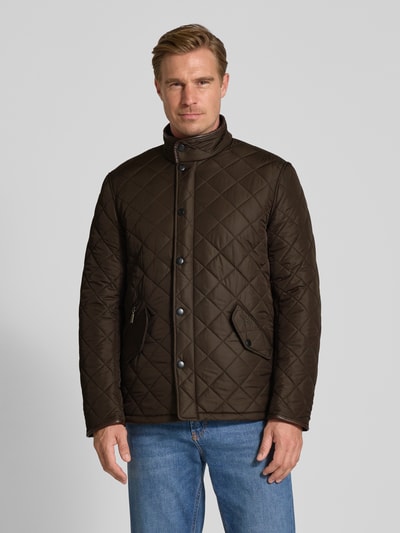 Barbour Regular Fit Steppjacke mit Pattentaschen Modell 'POWELL' Oliv 4