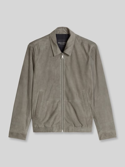 Marc O'Polo Regular Fit Lederjacke aus echtem Ziegenleder Taupe 2