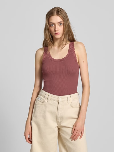 Only Regular Fit Tank Top mit Frill am Saum Modell 'SARA' Mauve 4