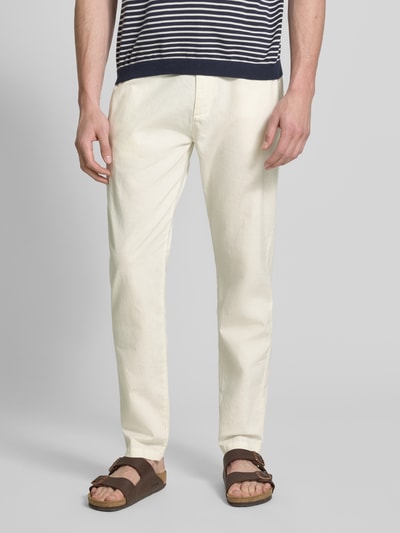 s.Oliver RED LABEL Relaxed Fit Hose aus Leinen-Baumwoll-Mix Weiss 4