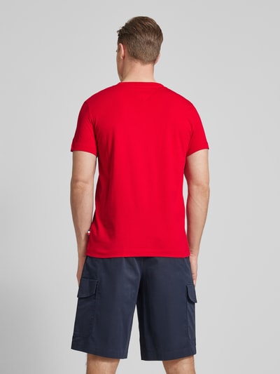 Tommy Hilfiger T-shirt met labelprint Donkerrood - 5