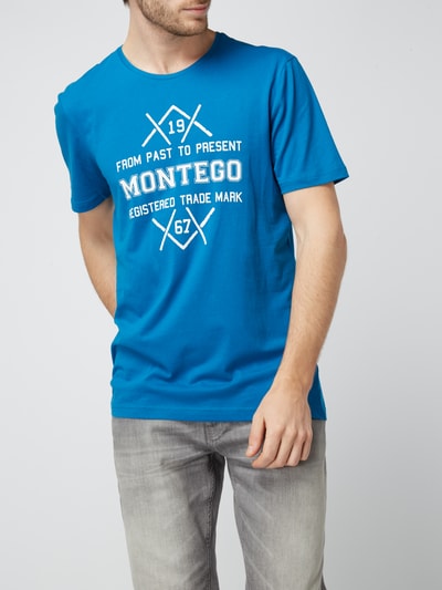 Montego T-Shirt mit großem Logo-Print Metallic Tuerkis 4