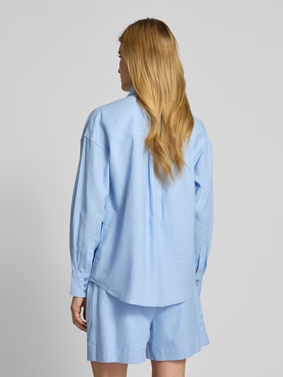 GUIDO MARIA KRETSCHMER WOMAN Regular fit linnen blouse met borstzakken, model 'SHIRIN' Bleu - 5