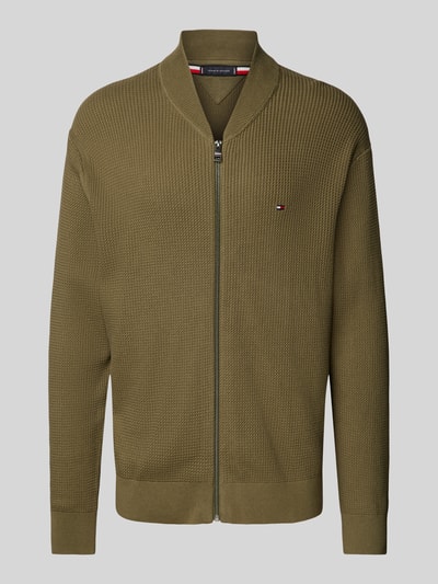 Tommy Hilfiger Regular fit gebreid jack met ritssluiting Olijfgroen - 2