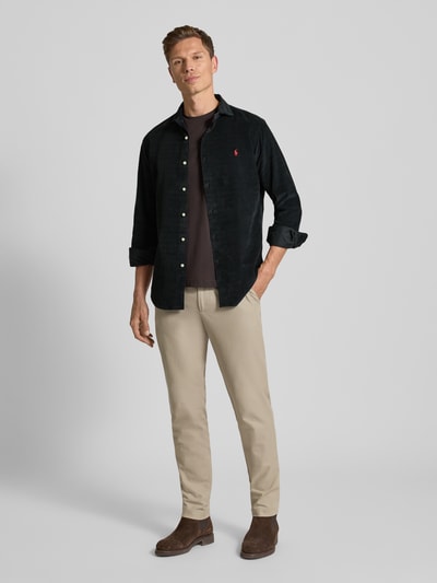 Polo Ralph Lauren Koszula casualowa o kroju regular fit z wyhaftowanym logo model ‘CORDUROY’ Czarny 1