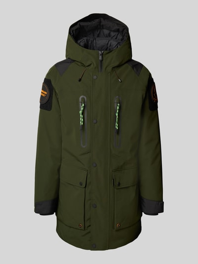 SAVE THE DUCK Jack met logopatch, model 'Kailash' Olijfgroen - 2