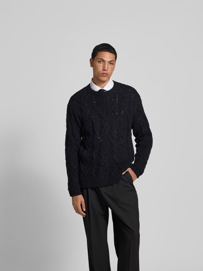 Closed Wollpullover in Strick-Optik Dunkelblau 4