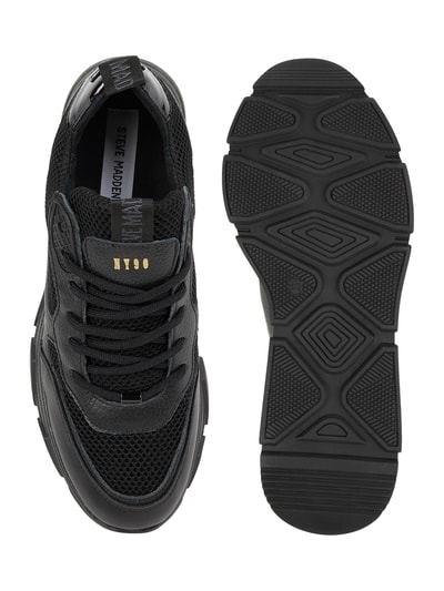 Steve Madden Plateausneakers van leer en mesh, model 'Pitty'  Zwart - 4