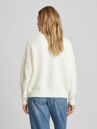 s.Oliver RED LABEL Oversized gebreide pullover met gestructureerd streepmotief Offwhite - 5