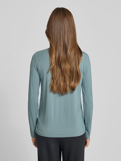 Schiesser Bluzka z długim rękawem z dekoltem w serek Miętowy 5