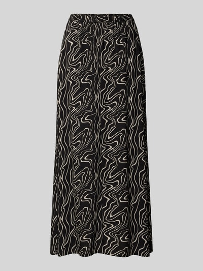Produktfoto, Ausgestellter Maxi-Rock aus reiner Viskose Modell 'EASY JOY' von Vero Moda, Optik:Allover-Muster, grafisch, Popeline, Schwarz-Beige