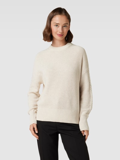 Christian Berg Woman Gebreide pullover met ronde hals Ecru gemêleerd - 4