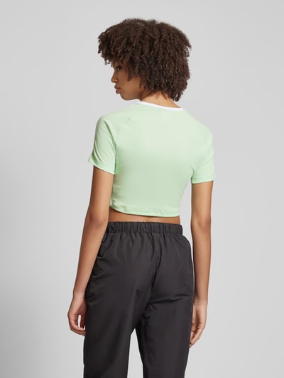 adidas Originals Cropped T-Shirt mit Kontraststreifen Mint 5