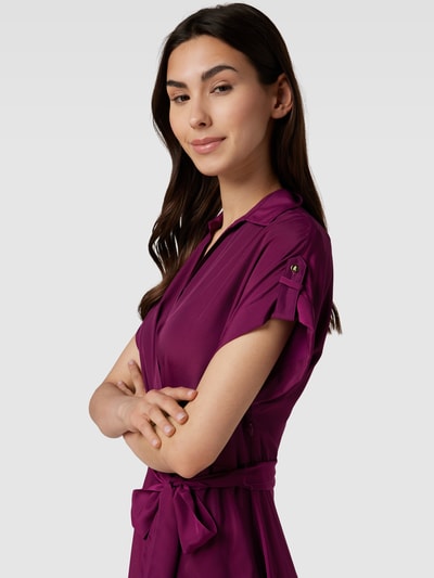Lauren Ralph Lauren Sukienka midi z wiązanym paskiem model ‘FRATILLIO’ Śliwkowy 3