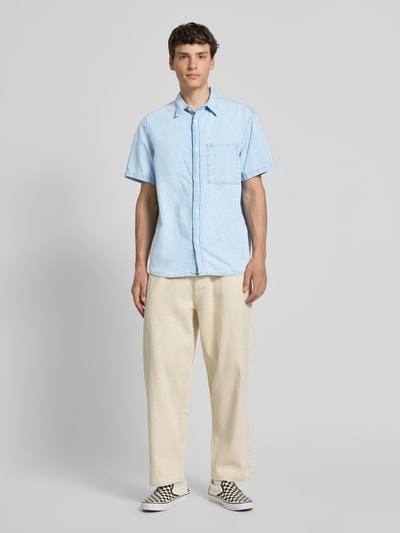 Calvin Klein Jeans Jeansoverhemd met kentkraag Jeansblauw - 1