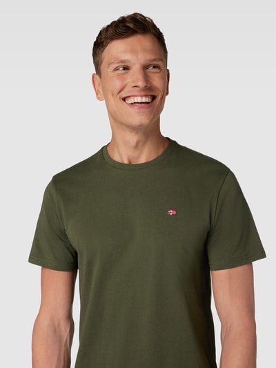 Napapijri T-shirt z wyhaftowanym logo model ‘SALIS’ Oliwkowy 3