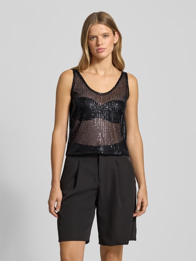 Pieces Top bluzkowy o kroju slim fit z cekinowym obszyciem model ‘JACK’  4