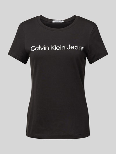 Calvin Klein Jeans T-shirt met labelprint Zwart - 2