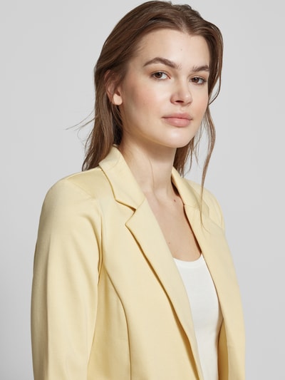 ICHI Slim fit blazer met paspelzakken, model 'KATE' Lichtgeel - 3