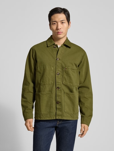 Tommy Hilfiger Regular Fit Hemdjacke aus reiner Baumwolle Oliv 4