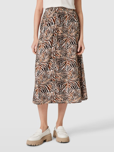 Saint Tropez Midirok met all-over-motief, model 'Tessa' Middenbruin - 4