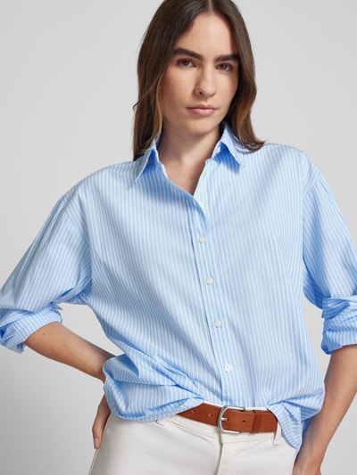 s.Oliver RED LABEL Relaxed fit overhemdblouse met overhemdkraag Bleu - 3