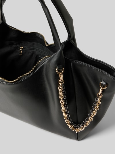 Seidenfelt Handtas met hengsels, model 'LAINIO' Zwart - 5