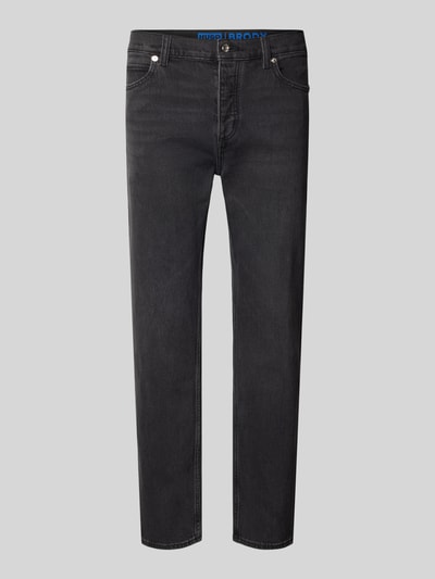 Hugo Blue Slim Fit Jeans mit Knopfverschluss Modell 'Brody' Anthrazit 1