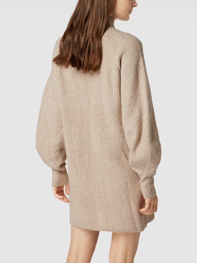 NA-KD Oversized gebreide jurk met opstaande kraag Zand - 5