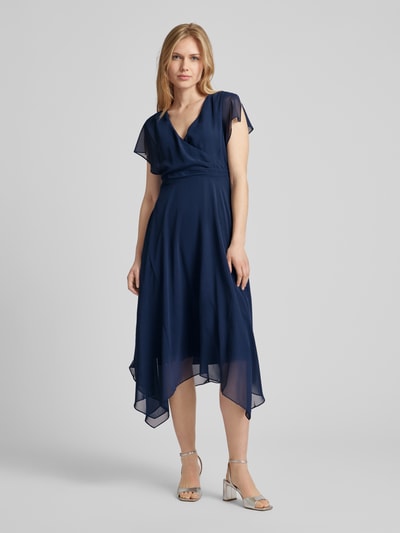 Esprit Midi-jurk in wikkellook Marineblauw - 4