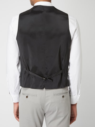 BOSS Slim fit gilet van scheerwol Zwart - 5