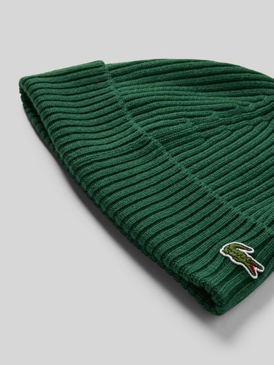 Lacoste Czapka beanie z imitacji dzianiny Zielony 2