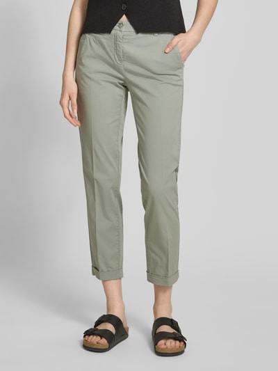 Cambio Slim fit broek met verkort model, model 'STELLA' Kaki - 4